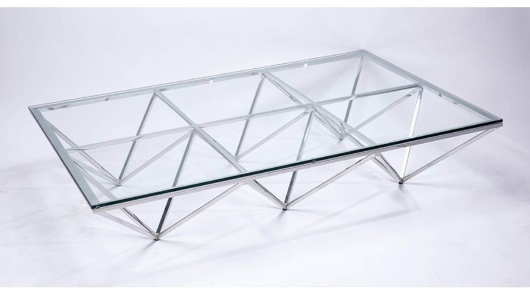 שולחן לסלון מזכוכית שקופה דגם SINGAPORE