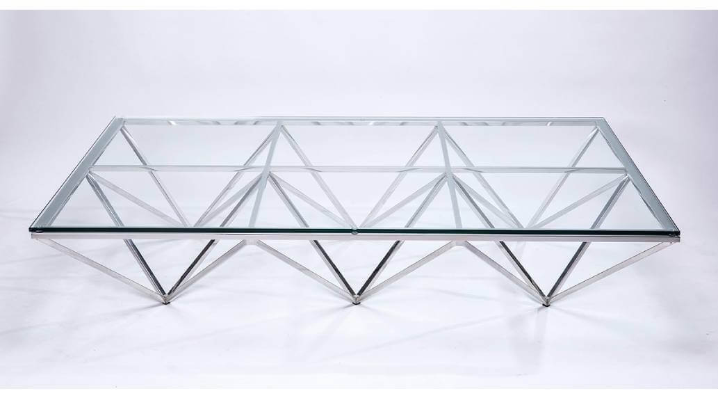 שולחן לסלון מזכוכית שקופה דגם SINGAPORE